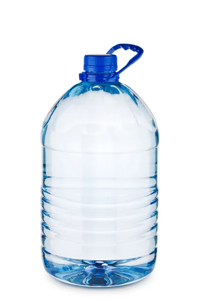 Большая синяя бутылка с изолированной водой — стоковое фото