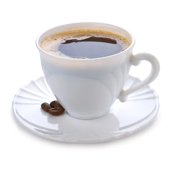 Taza blanca café aislado sobre un fondo blanco — Foto de Stock