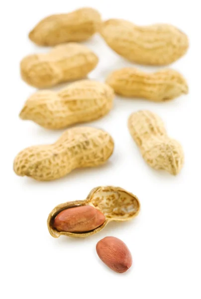 Composición de cacahuetes aislados — Foto de Stock