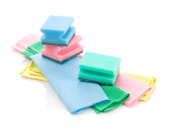 Collection of rags and sponges — Stock Photo, Image