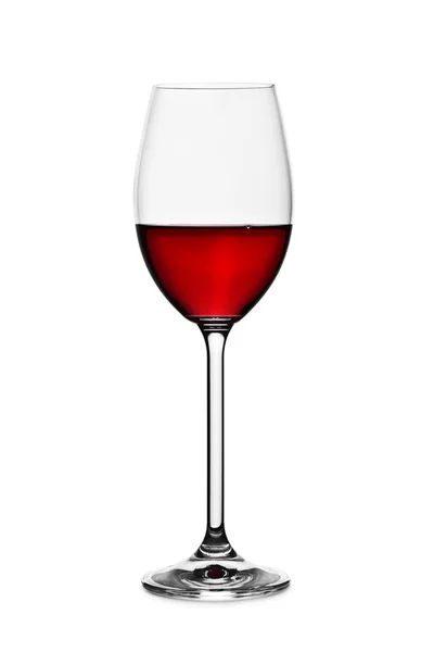 Cam izole kırmızı şarap ile — Stok fotoğraf