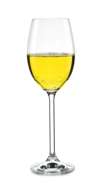 Glas met wijn geïsoleerd op wit — Stockfoto