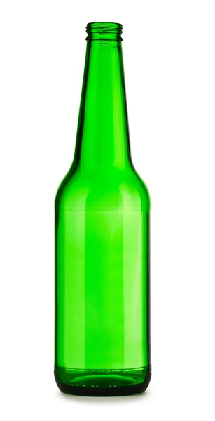 Prázdná Zelená láhev piva — Stock fotografie