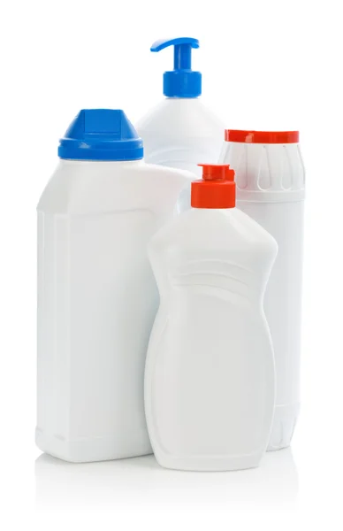Cztery butelki kuchnia na białym tle — Zdjęcie stockowe