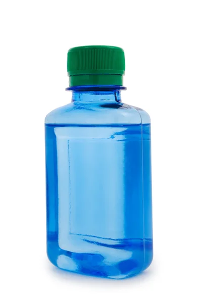 Na białym tle niebieski butelki hemical — Zdjęcie stockowe
