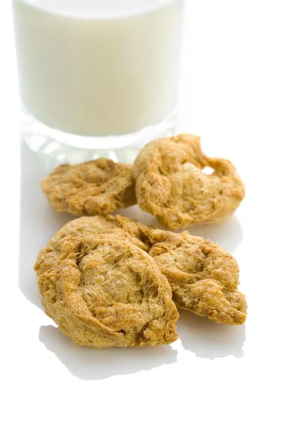 Glass of milk with cookies — Stock Photo, Image