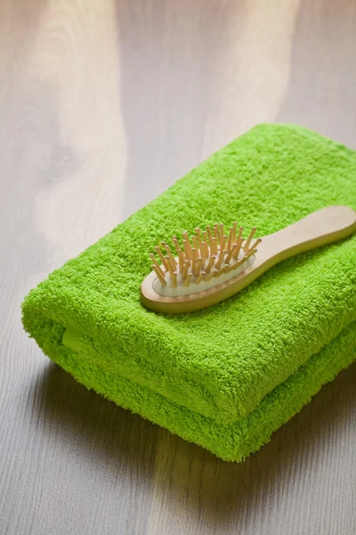 Zelená bavlna ručník — Stock fotografie