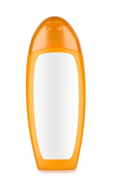 Flacone arancione di shampoo — Foto Stock