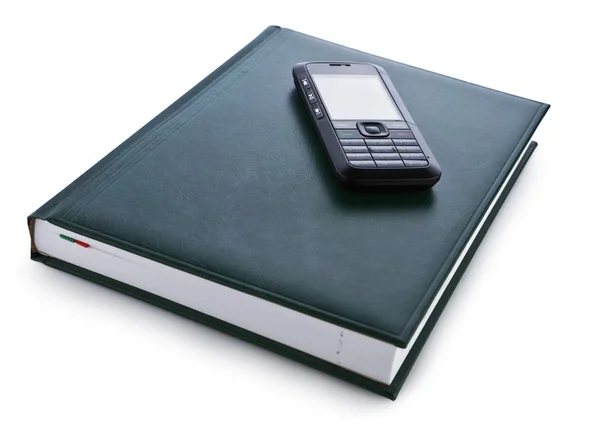 Notepad with mobile phone — Stock Photo, Image