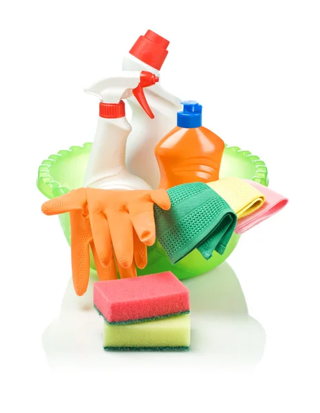 Objetos para limpeza na bacia — Fotografia de Stock