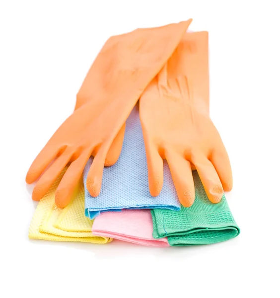 Paar handschoenen op lompen — Stockfoto