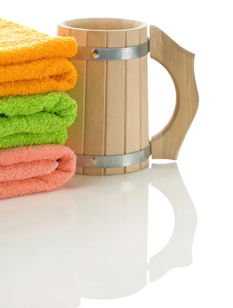 Caneca com toalhas — Fotografia de Stock