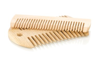 Two wooden combs clipart