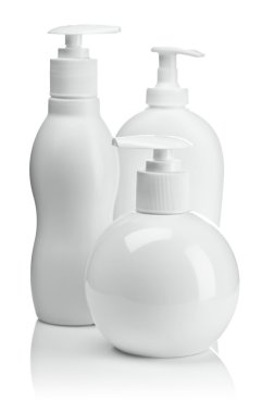 Two plastic bottles isolated clipart