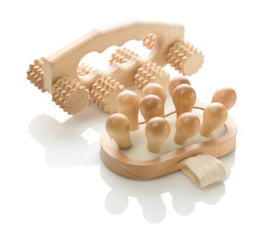 Wooden massagers for healthcare clipart