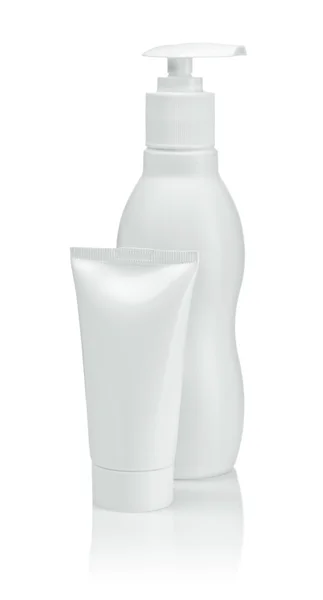 Kunststoffrohr mit Flasche — Stockfoto