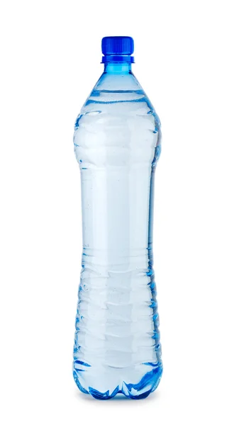 Tek mavi şişe ith su izole — Stok fotoğraf