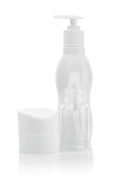 Spray butelkach i podkładki — Zdjęcie stockowe