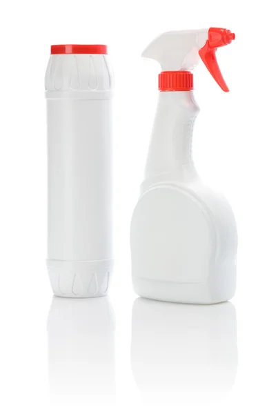 Dois produtos de limpeza isolados — Fotografia de Stock
