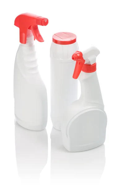 Bottiglie spray per la pulizia — Foto Stock
