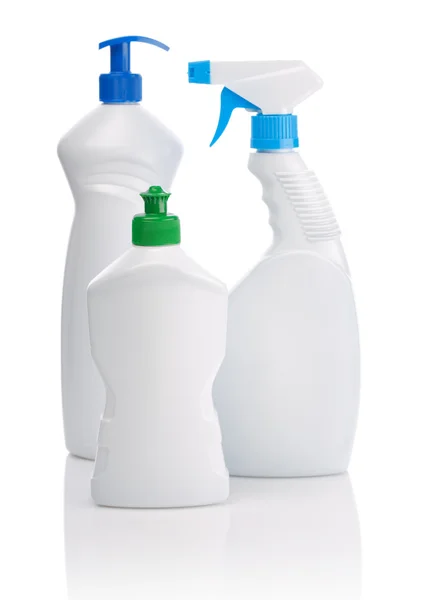 Vit rengöring flaskor — Stockfoto