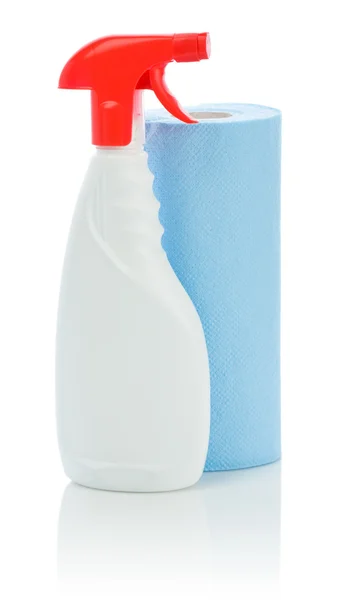 Handdoek en spray — Stockfoto