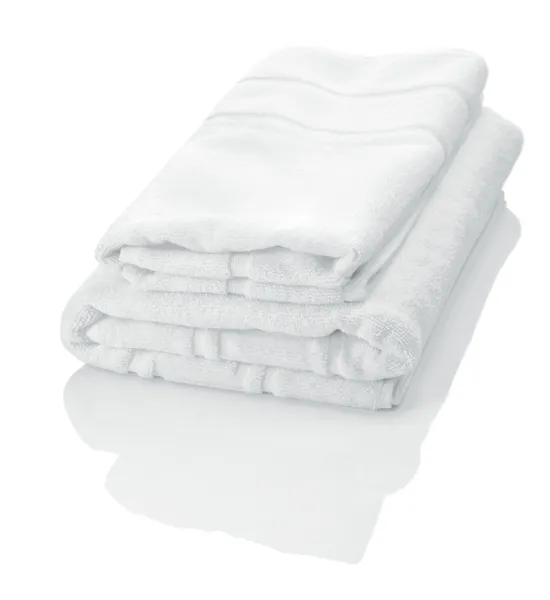 Bílé ručníky, samostatný — Stock fotografie