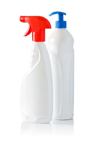 Dwie butelki do czyszczenia — Zdjęcie stockowe