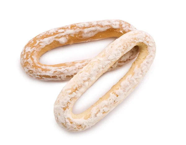 Twee brood-ring in glazuur geïsoleerd — Stockfoto