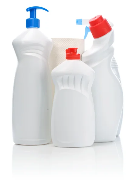 Set von Küchenflaschen mit Handtuch — Stockfoto