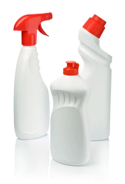 Spray blanco y botella —  Fotos de Stock