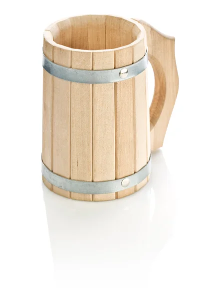 分離された木製マグカップ — ストック写真