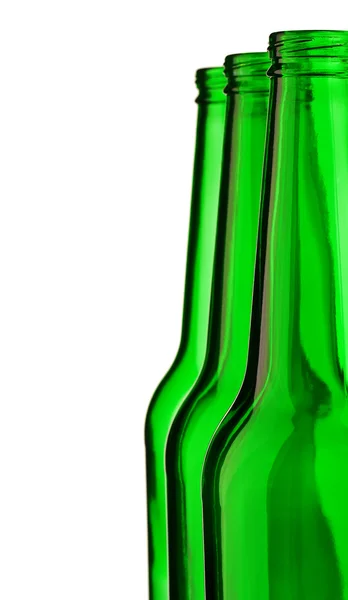 Üst kısmındaki yeşil bira boş şişe — Stok fotoğraf