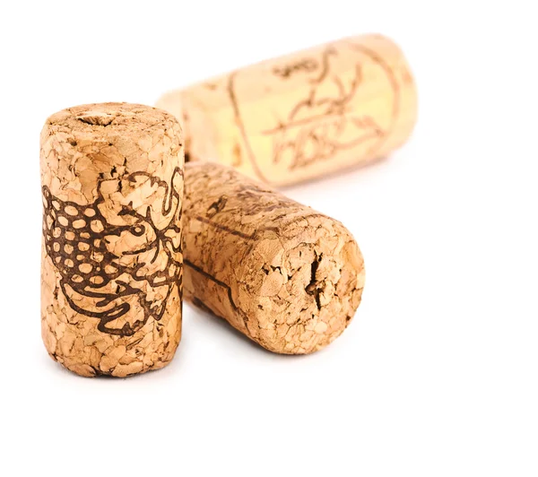 Winecorks close up on white — Stock Photo, Image
