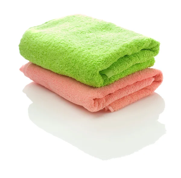 Розовое и зеленое полотенце — стоковое фото
