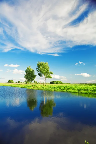 Rural lake landscape — Stock Photo, Image