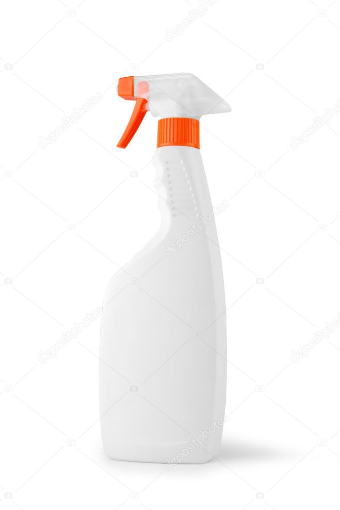 White bottle spray isolated