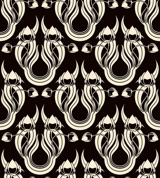 Modèle sans couture avec tulipes stylisées — Image vectorielle