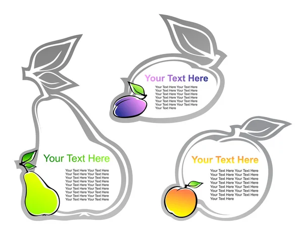 Sada štítků s ovocem — Stockový vektor