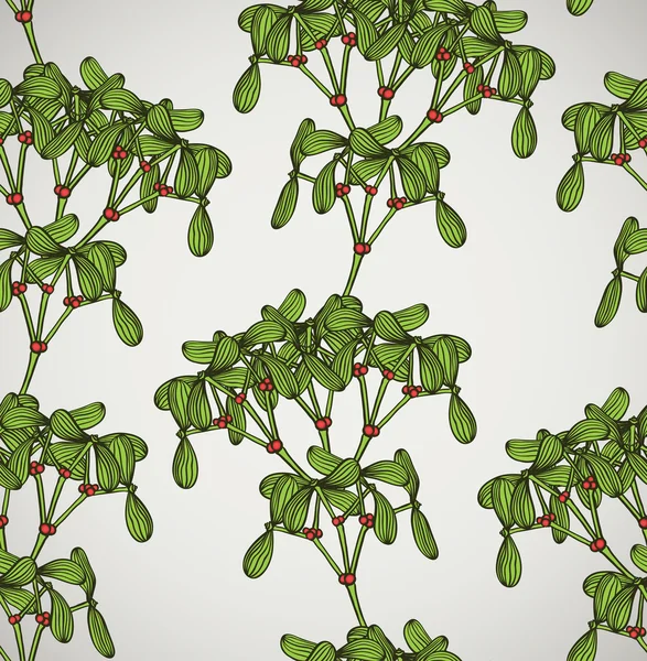 Seamless pattern with mistletoe — Stock Vector