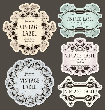 Set of vintage labels clipart