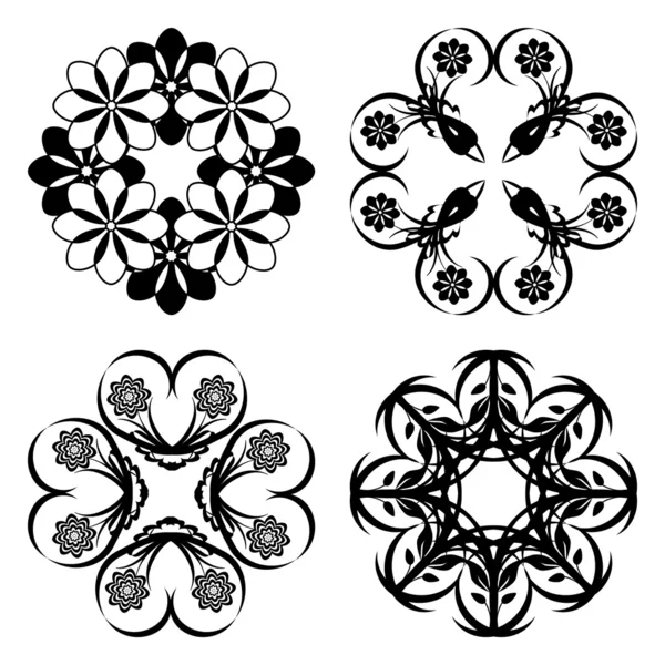 Reihe von floralen Ornamenten — Stockvektor