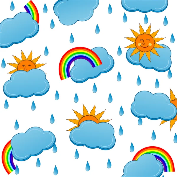 Ilustração vetorial de um padrão de ícones meteorológicos — Vetor de Stock
