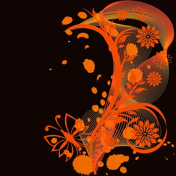 Ornement floral Grunge — Image vectorielle
