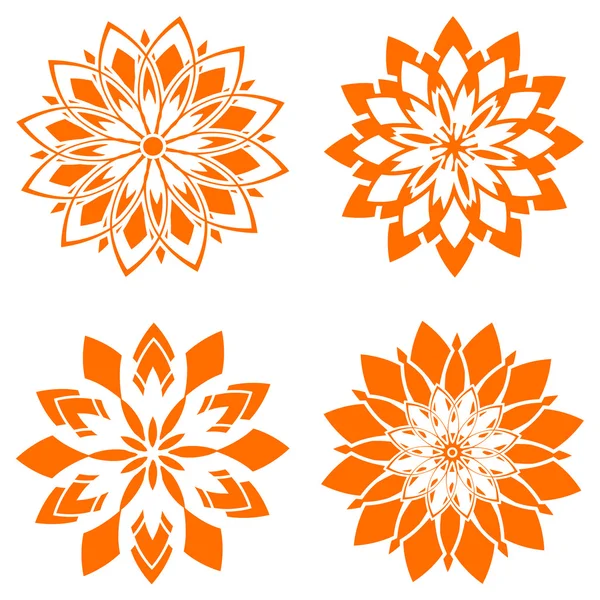 Ilustração vetorial do conjunto de flores abstratas para design . —  Vetores de Stock
