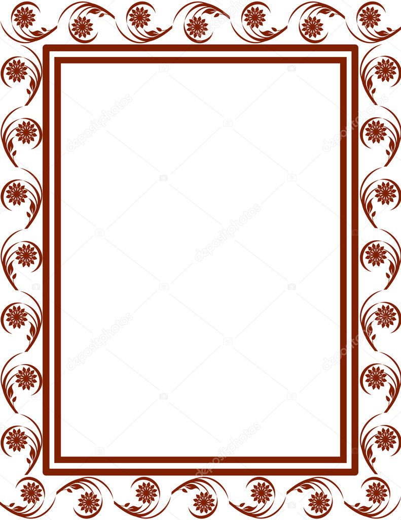 Vector illustration of a floral frame