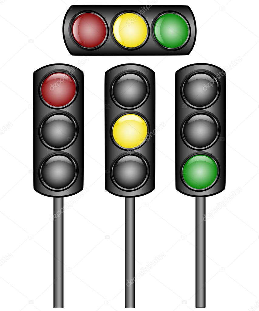 Vector illustration of a traffic lights