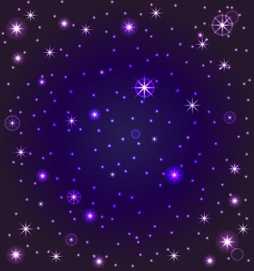 gece gökyüzünde yıldızlar ile vektör çizim