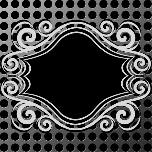 Illustration Vectorielle Cadre Ornement Sur Texture Métallique Cercle — Image vectorielle