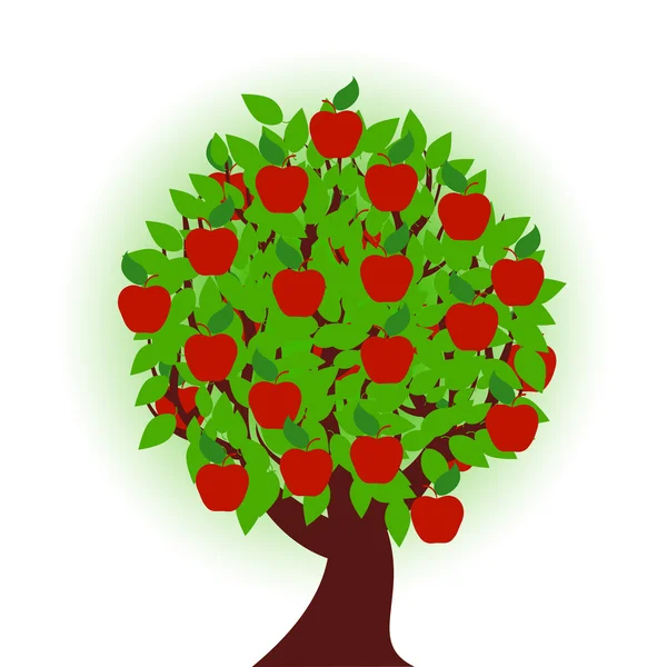 在白色背景上的一棵苹果树矢量插画 — 图库矢量图片
